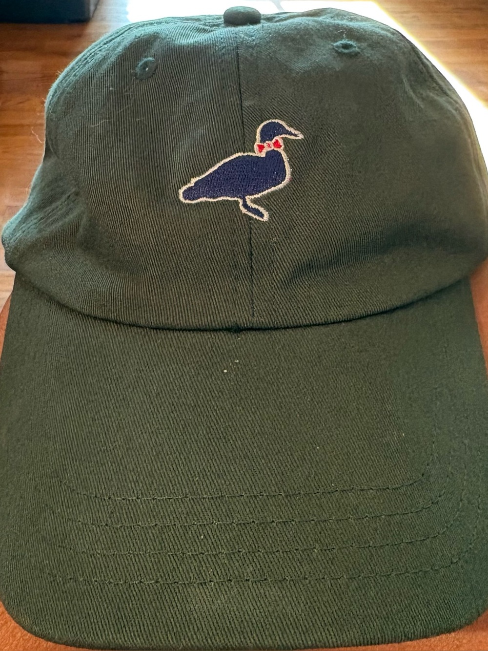 Properly Tied Green w/Blue Duck Emblem Hat, NWOT